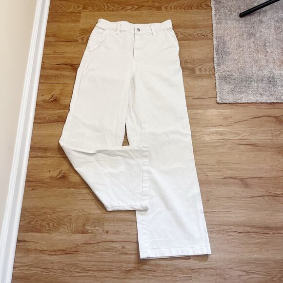 BP Straight Leg High-Waist Denim Jeans Bone Cream Size 10 - Picture 3 of 8